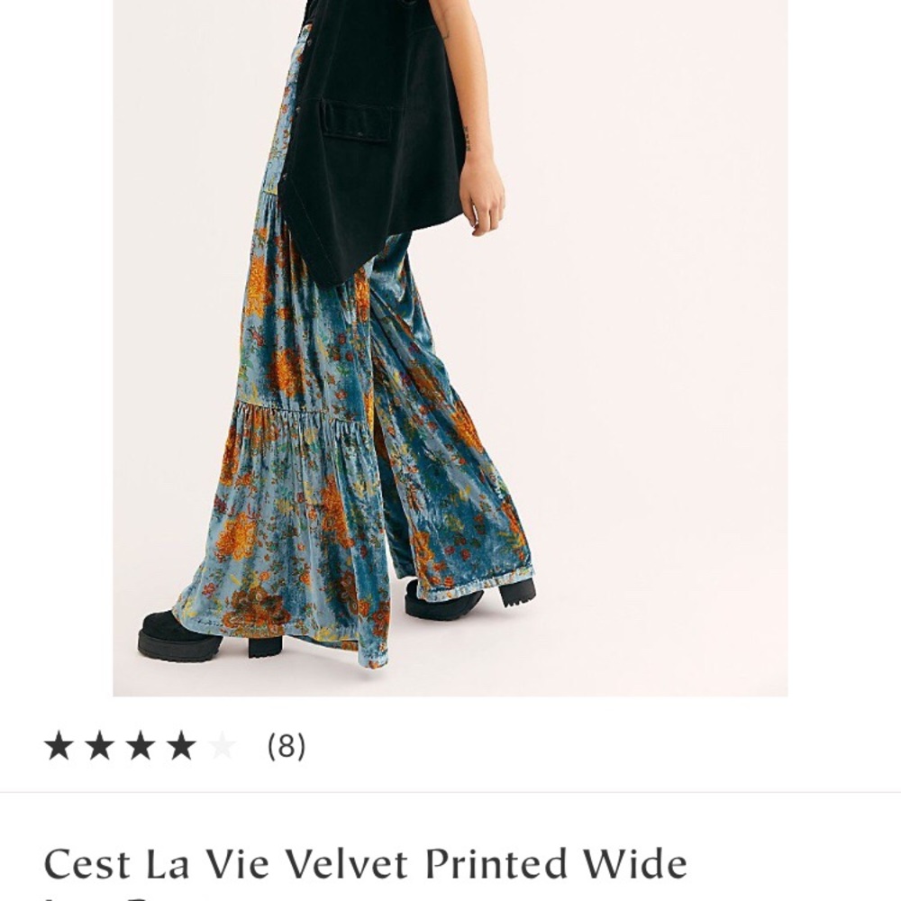 NWOT FP Vest La Vie Velvet Wide Leg Pant